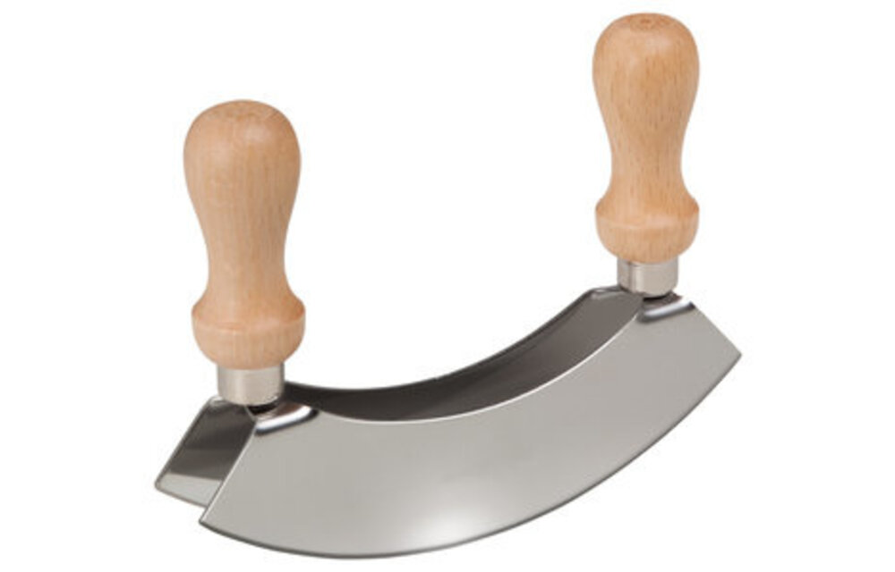 Bakmina Wiegemes mezzaluna kruidensnijder (dubbel blad) 14 cm