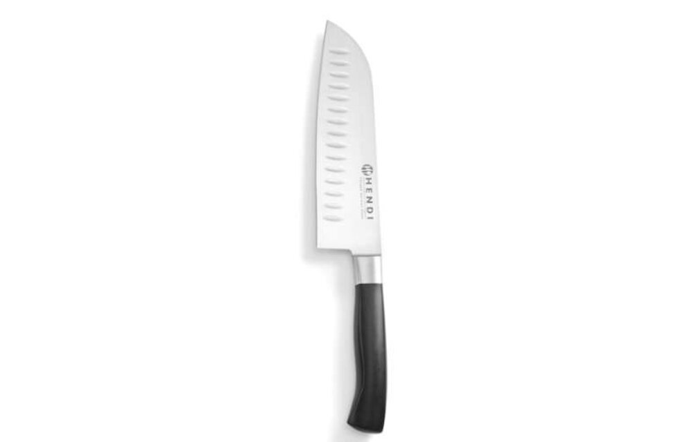 Hendi Professioneel hol geslepen Santokumes met Granton kuilen 31 cm