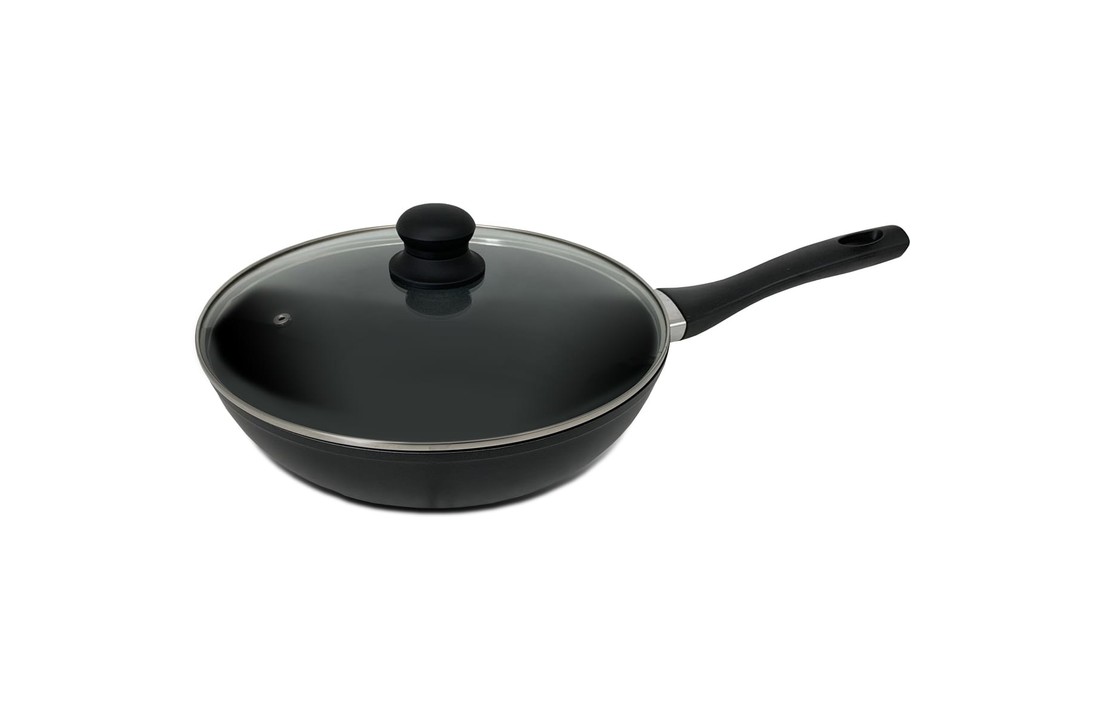 Baumalu Wok pan with glass lid Ø 28 cm