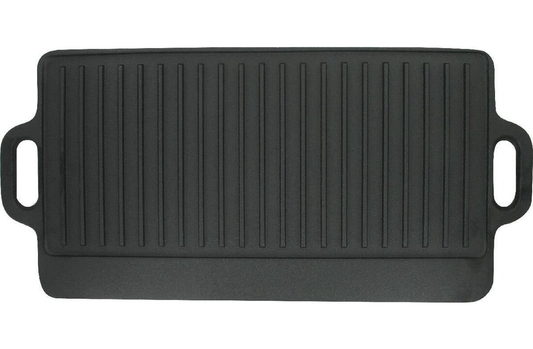Baumalu Doppelseitiges Backblech / Grillplatte / Plancha aus Gusseisen 42 x 23