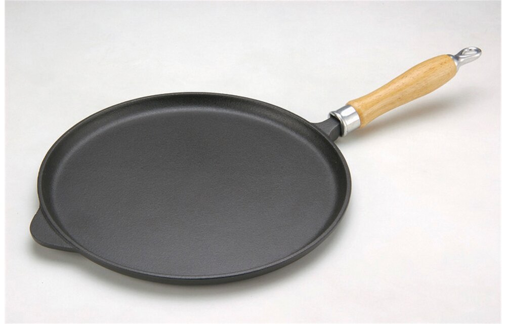 Baumalu Gietijzeren crêpes pan Ø 27 cm met houten handvat