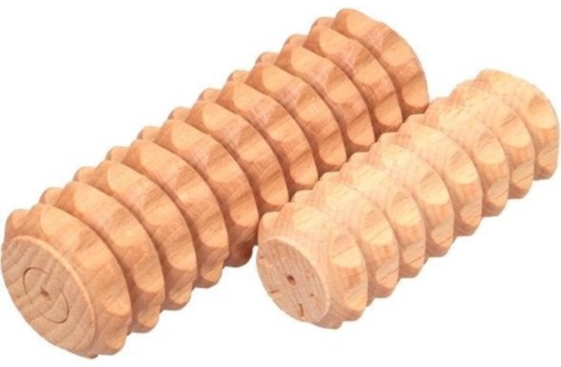 Lichtgewicht handmassagerol (3,5 x 11 cm) van duurzaam beukenhout