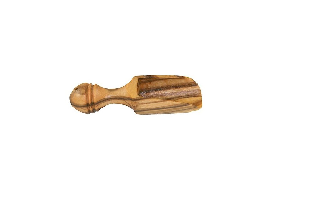 Bakmina Olijfhouten zoutlepel / zoutschepje 6 cm