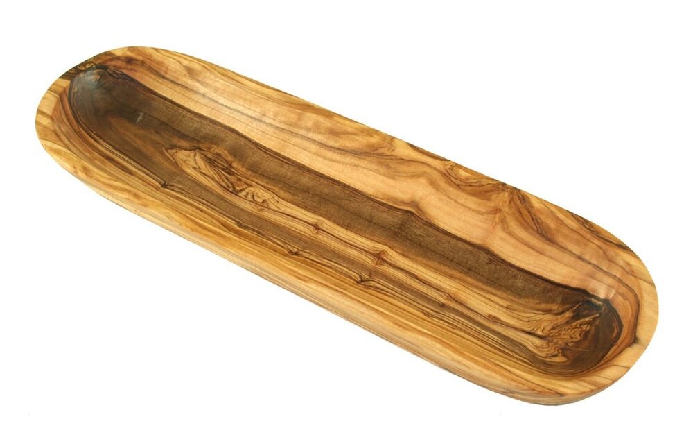 Bakmina Olijf- of stokbroodschaal ca. 30 cm van olijfhout