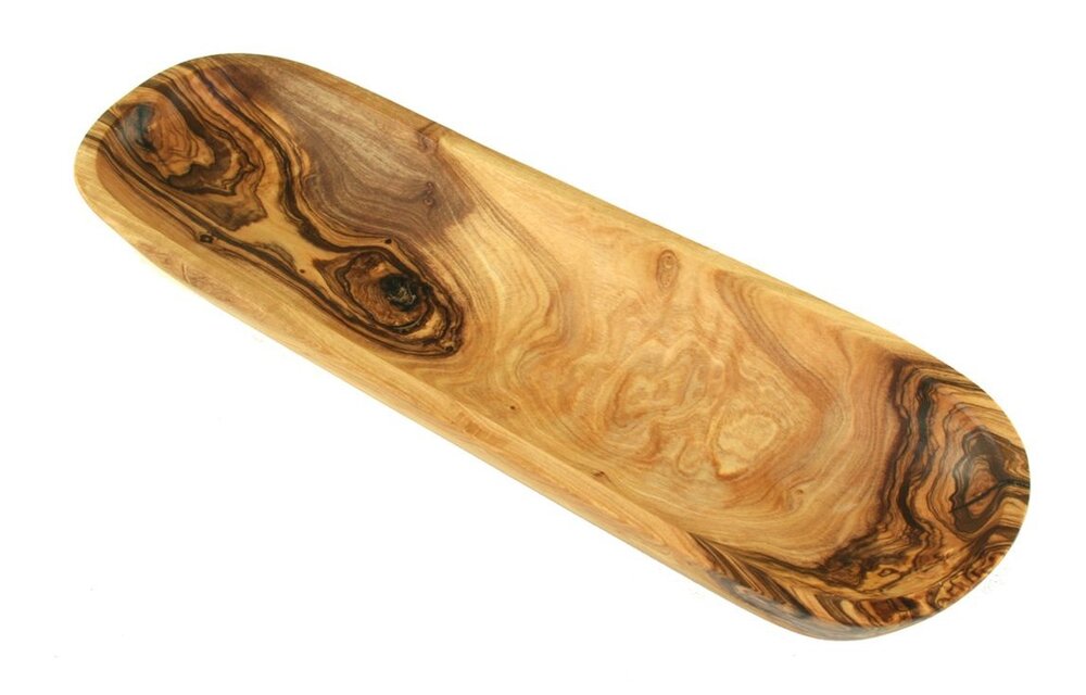 Bakmina Olijf- of stokbroodschaal ca. 30 cm van olijfhout