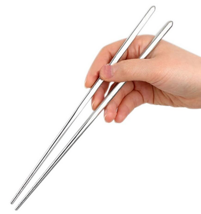 5-Delige Chopsticks Set (10 stuks) - RVS Eetstokjes "Square"
