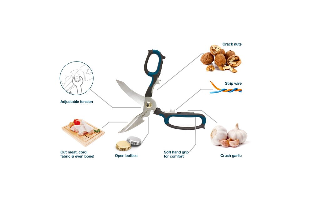 Anysharp 5-in-1 schaar essentials - Zwart/blauw