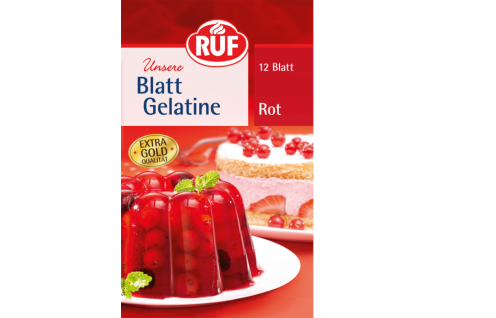 RUF Bladgelatine Rood 12 bladen 20 gram