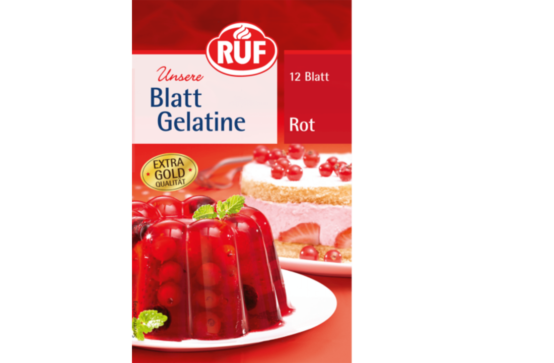 RUF Bladgelatine Rood 12 bladen 20 gram