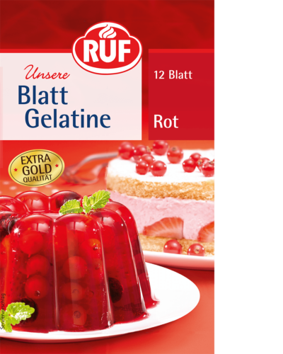 RUF Bladgelatine Rood 12 bladen 20 gram