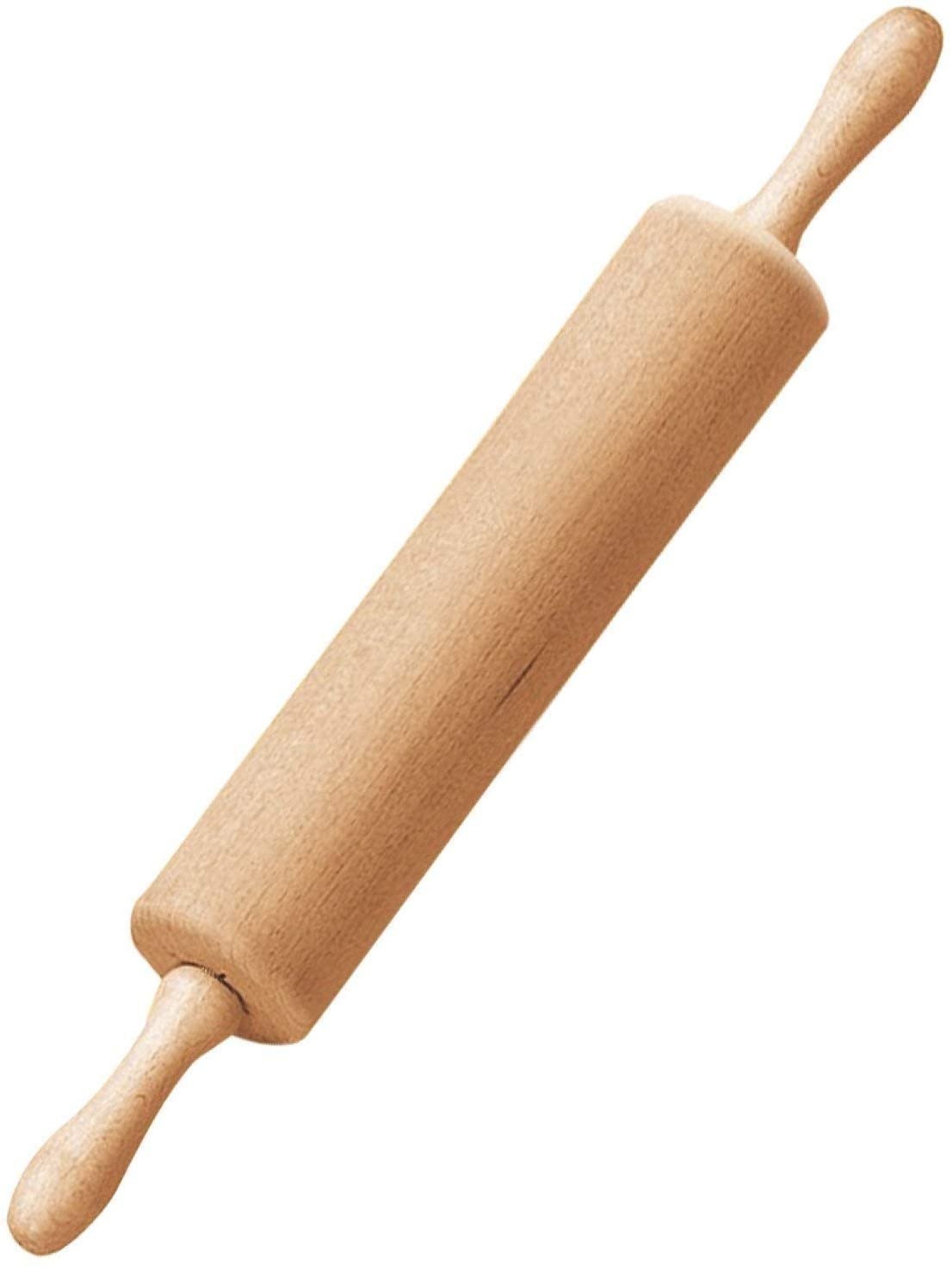 Bakmina Beukenhouten deegroller met metalen as 40 cm (rol 21 cm)