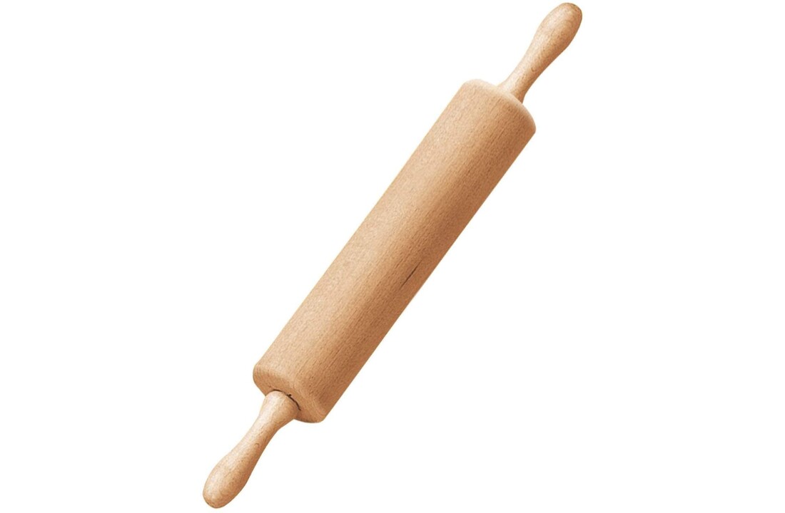 Bakmina Beukenhouten deegroller met metalen as 43 cm (rol 25 x 6,5 cm)