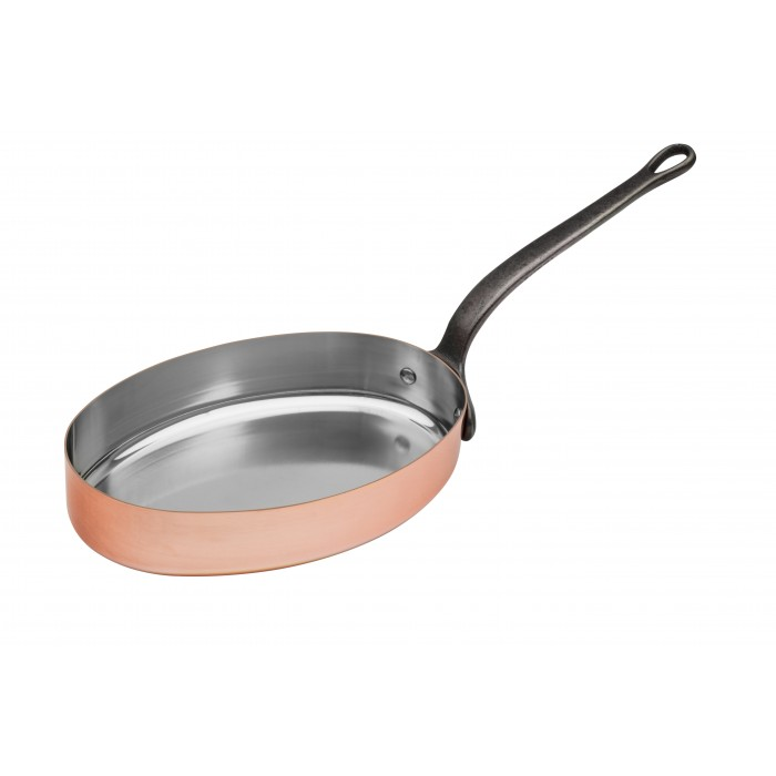 Baumalu Oval Copper frying pan / fish pan 20 x 14 cm (all sources excluding induction)