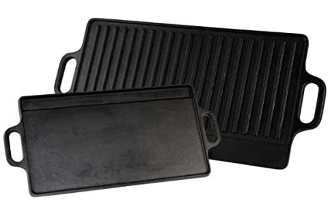 Baumalu gietijzeren dubbelzijdige bakplaat / grillplaat /plancha 38 x 23