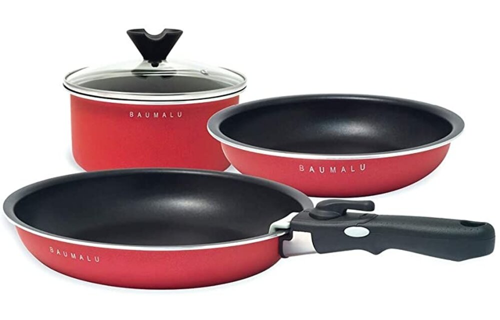 Baumalu Aluminum red space-saving cookware set (5-piece)