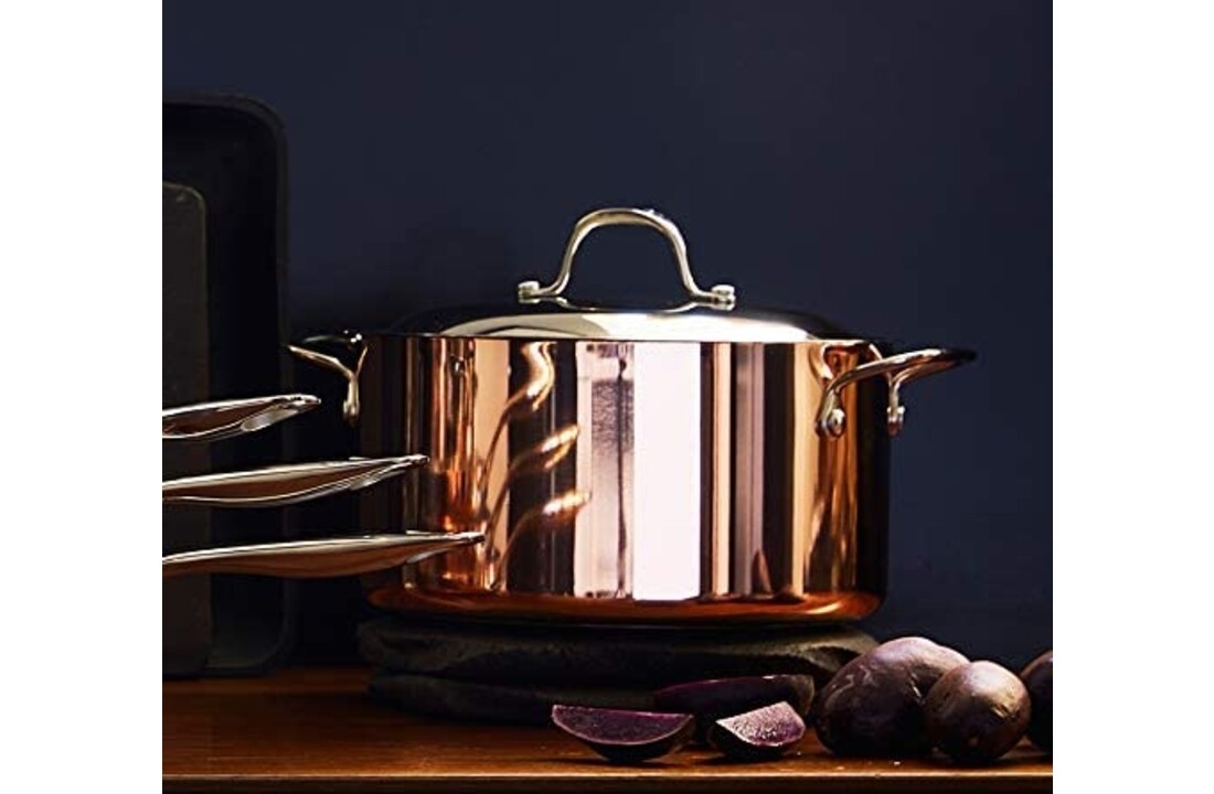 BaumaluB´Chef Koperen soeppan/kookpan met deksel (ALLE warmtebronnen)