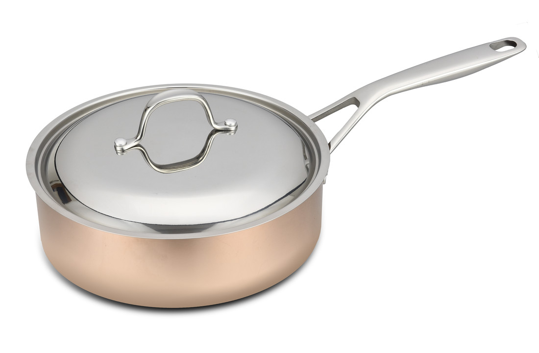 Baumalu B´Chef Koperen sauteerpan met deksel (ALLE warmtebronnen)