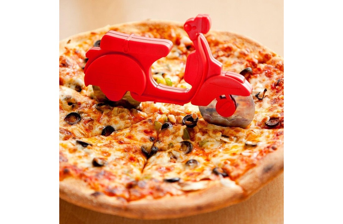 Scooter Pizzasnijder - Kunststof met Metaal - Rood