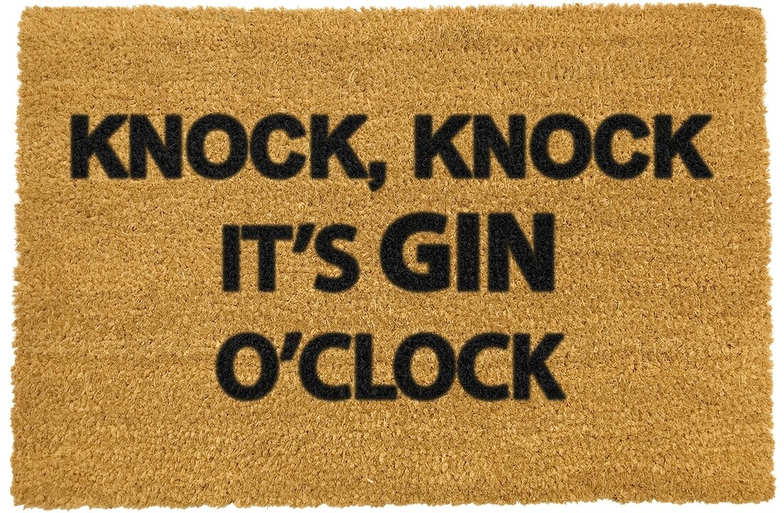Knock Knock It's Gin O'Clock doormat