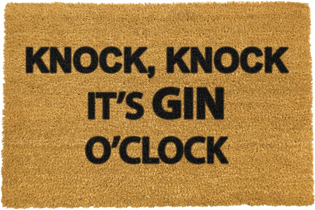 Knock Knock It's Gin O'Clock doormat
