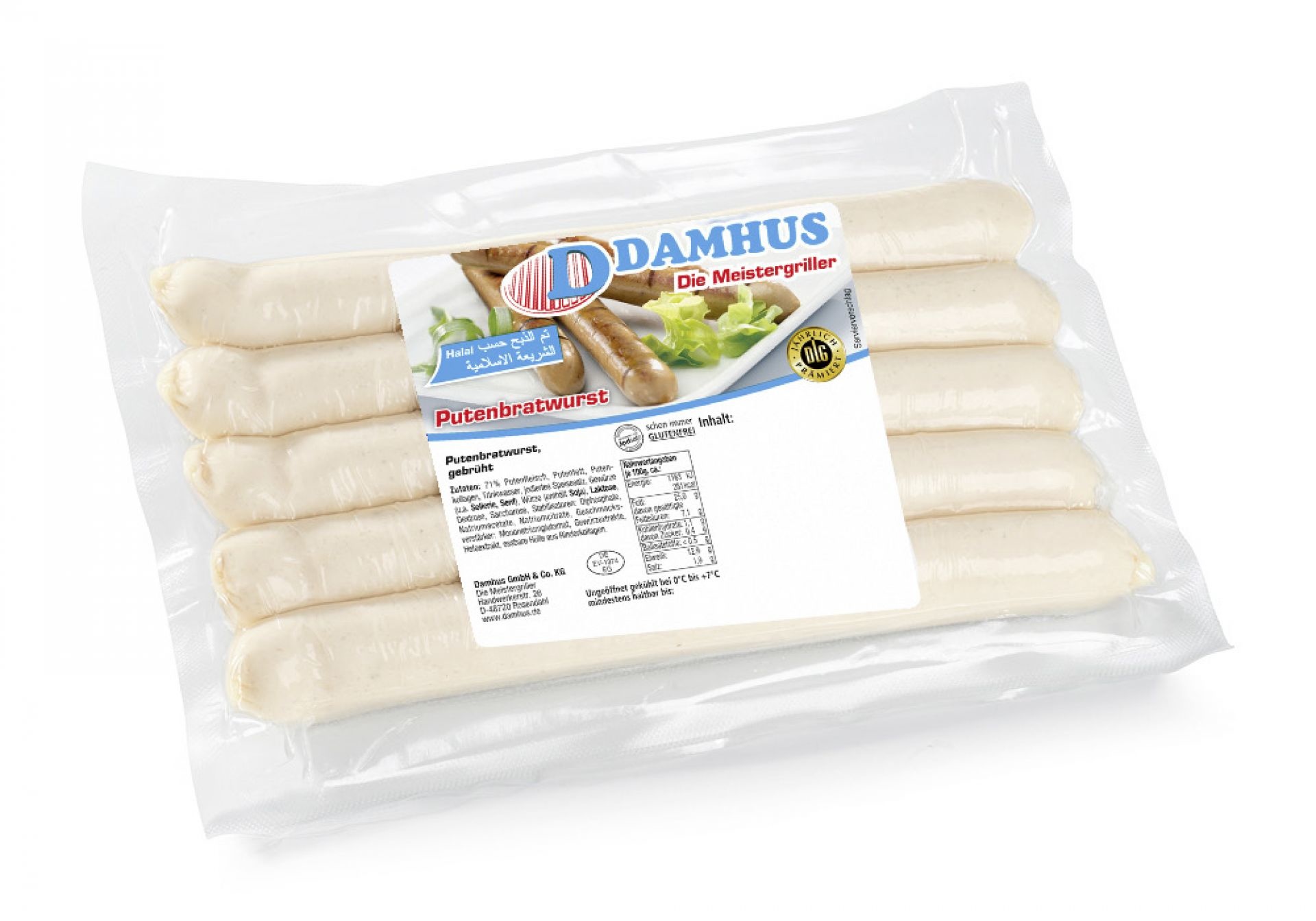 Eine köstliche Bratwurst aus Putenfleisch ist ein Genuss. - Glutenfrei -