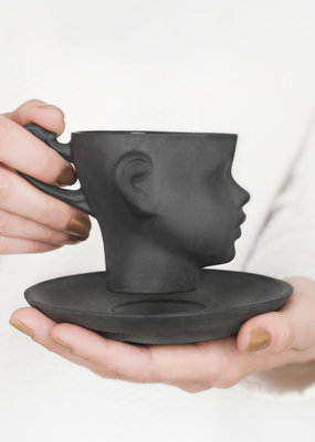 ENDE Ceramics Doll Head Cup - Black Porcelain