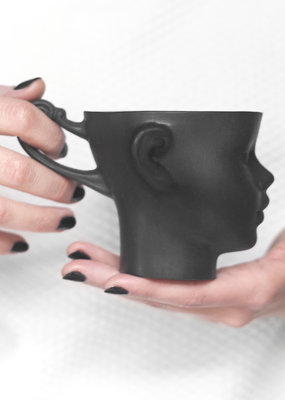 ENDE Ceramics Doll Head Mug - Black Porcelain