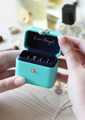 Lisa Angel Ring Box - Turquoise & Navy
