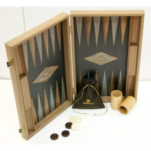 Manopoulos Backgammon amerikanische Walnuss 48 x 30 cm