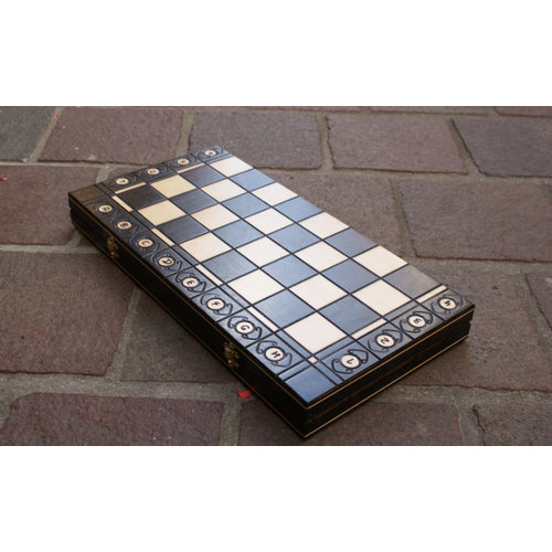 Sunrize Schachspiel Ambassador New Line schwarz, 55 x 28 x 6