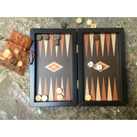 Mini Backgammon Wenge replica