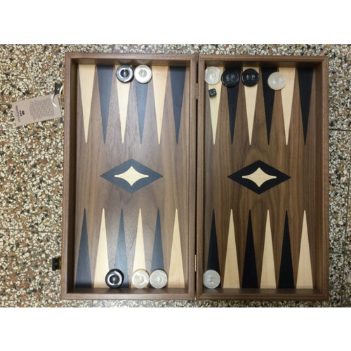 Manopoulos Backgammon & Schach Walnuss 48 x 25 cm