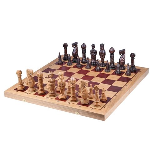 Sunrize Schach Eiche Handgeschnitzt, König 15cm