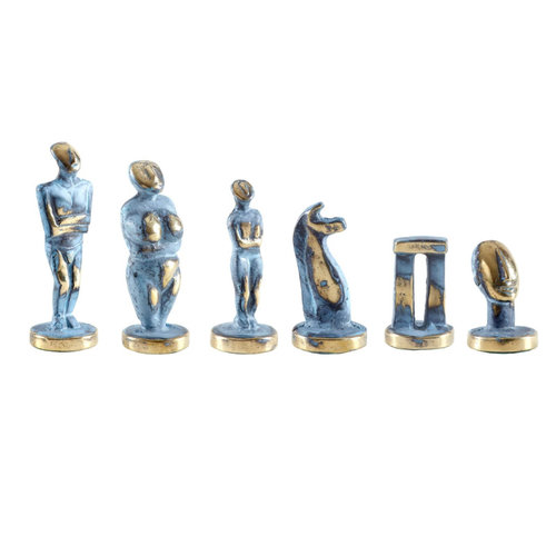 Manopoulos Schachfiguren Steinzeit Bronze gross