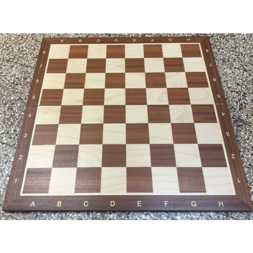 Sunrize Schach Mahagoni Furnier 58mm Quadrate, 54 x 54 cm faltbar mit Notation