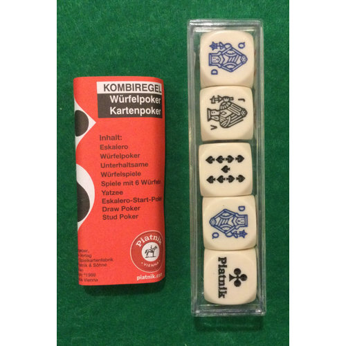 Piatnik Pokerwürfel 22 mm (5 Stk.) inPlastikschachtel m. Anl.