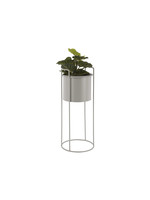 Essence Iron planter on stand L [round] Ø21 h19, total height 62 - Warm grey