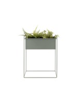 Iron planter on stand L [straight] 51 x 24 x 65cm - Jungle green