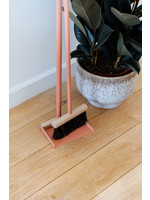 Long handed dustpan and broom set - Peach