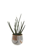 Terracotta flower pot Ø13 h15 cm - Grey & terracotta