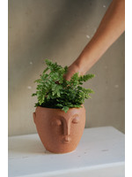 Flower pot w/ face Ø10.5 - Red/brown