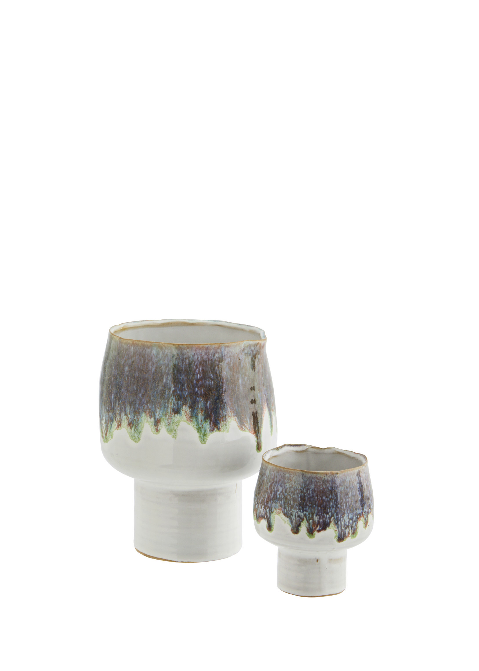 Stoneware flower pot Ø6.5 x 9.5 cm - Drippy drops (S)