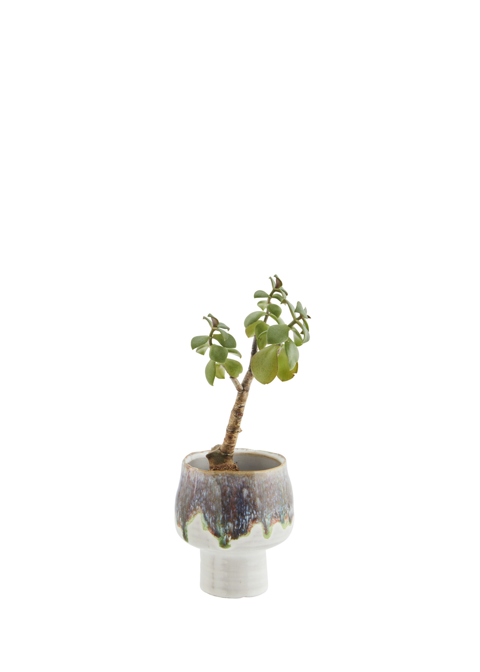 Stoneware flower pot Ø11.5 x 18.5 cm - Drippy drops