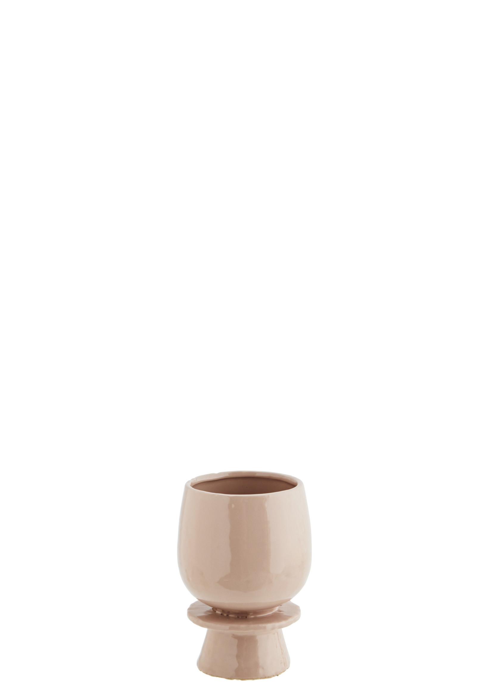 Cache-pot stoneware Ø10 x 17.5 cm - Ribble Latte Pink