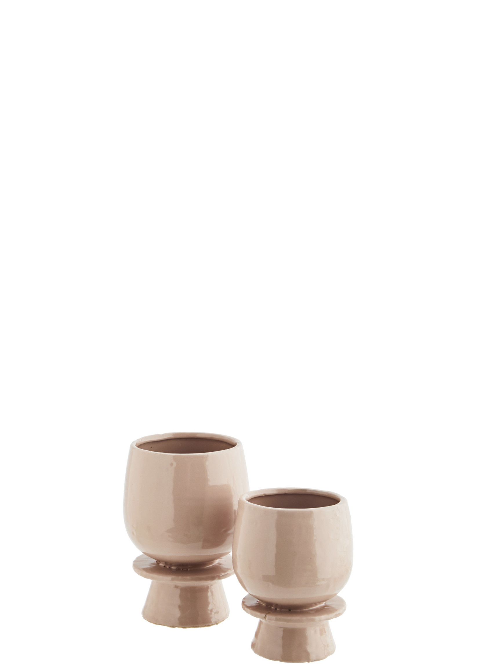 Cache-pot stoneware Ø10 x 17.5 cm - Ribble Latte Pink