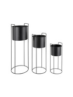 Essence Iron planter on stand L [round] Ø21 h19, total height 62 - Black