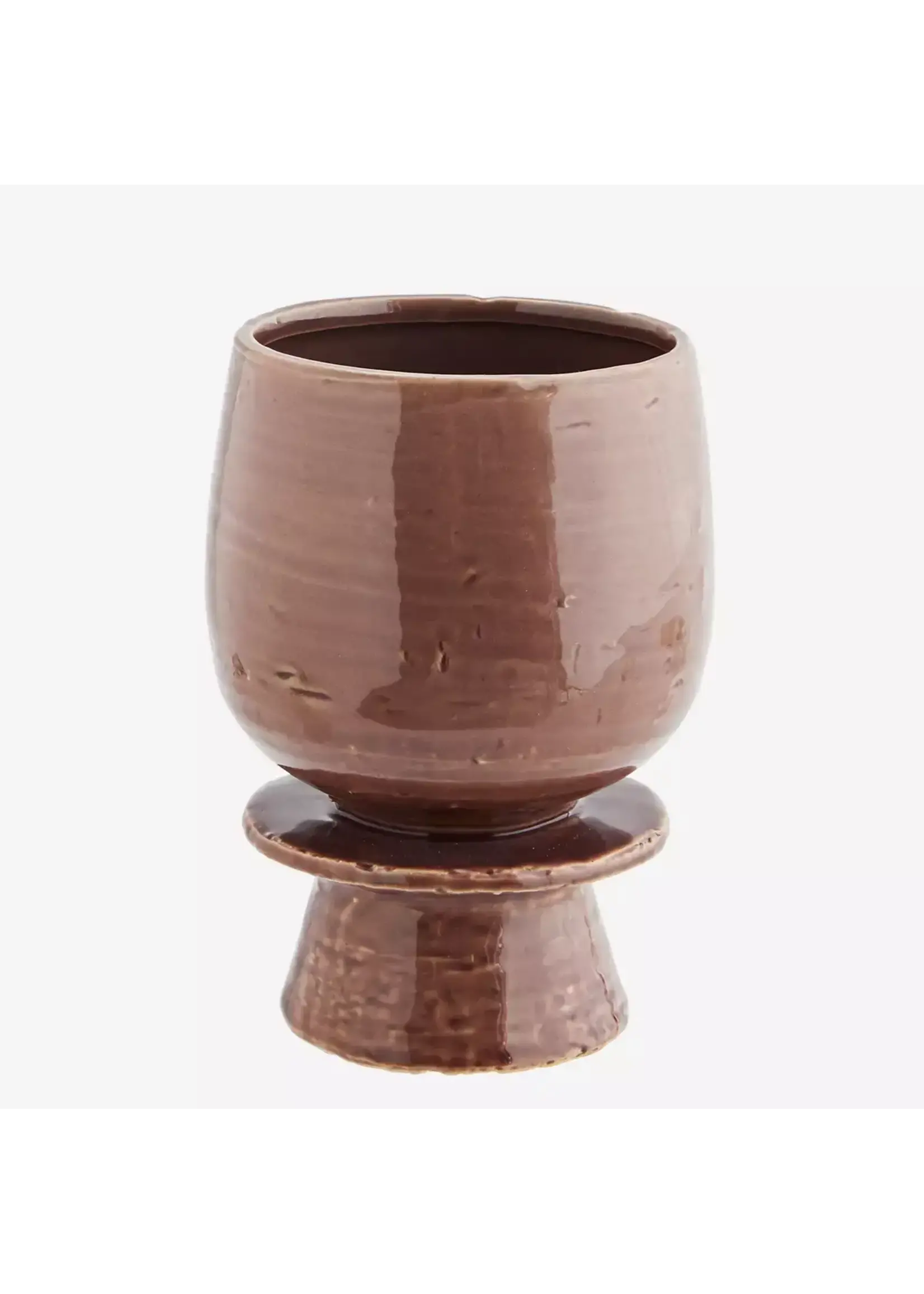 Stoneware flower pot Ø10 h17.5 cm - Ribble Brown