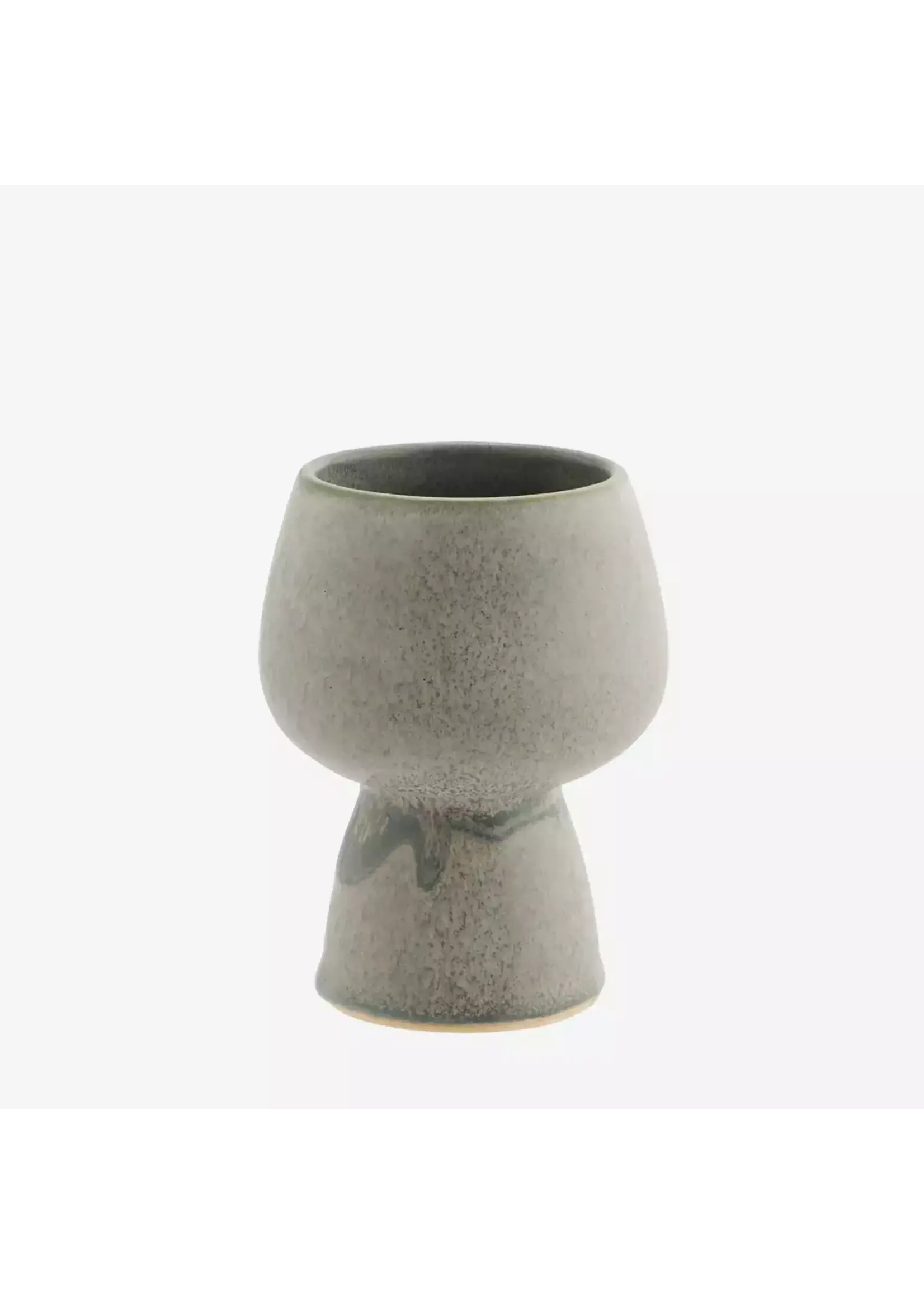Stoneware flower pot Ø7 h12 cm - Bulbie grey/green