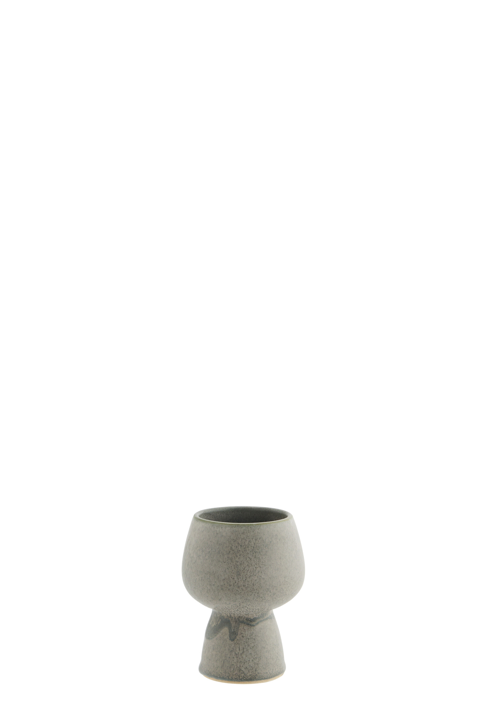 Stoneware flower pot Ø7 h12 cm - Bulbie grey/green