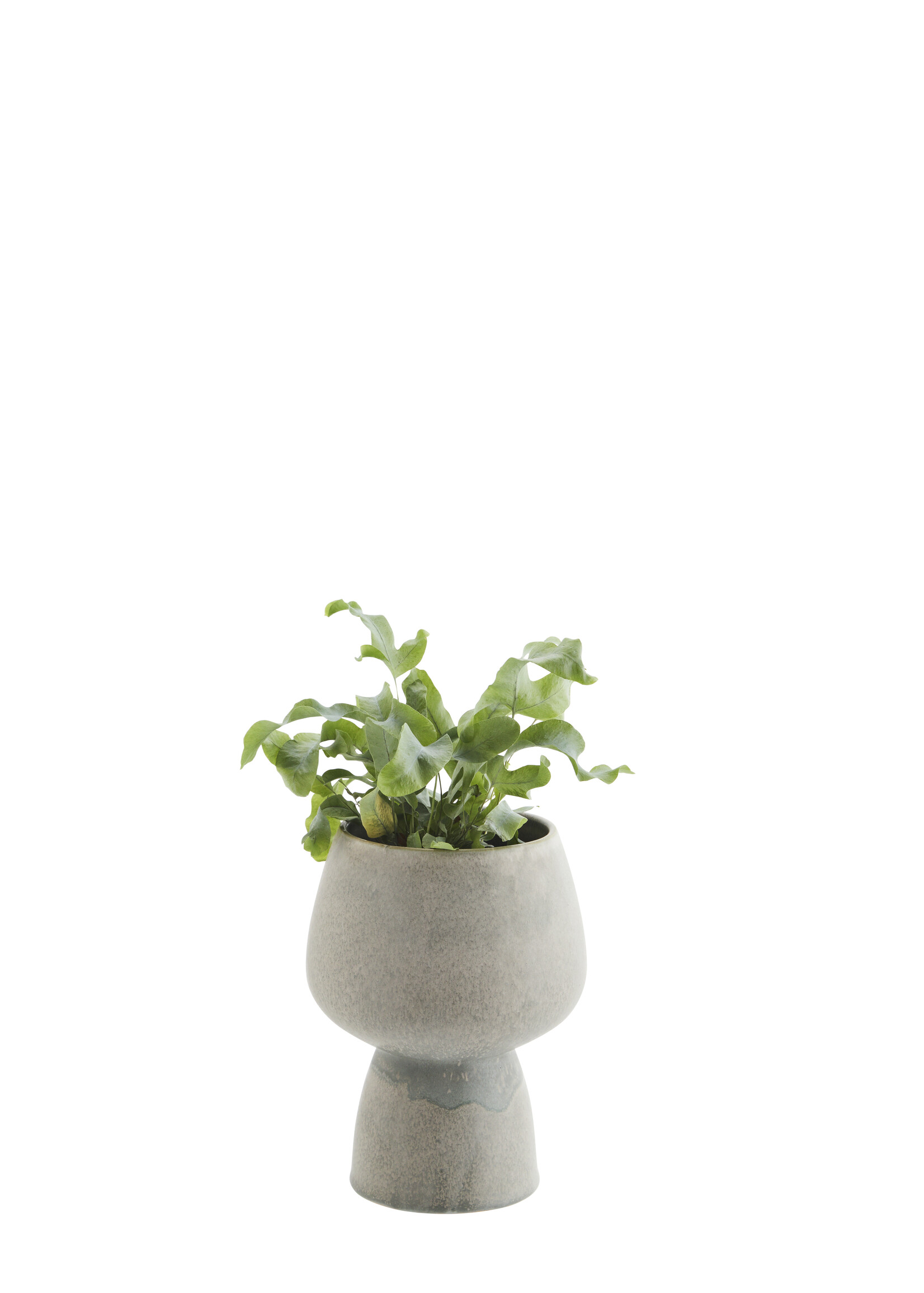 Stoneware flower pot Ø11.5 h22 cm - Bulbie grey/green